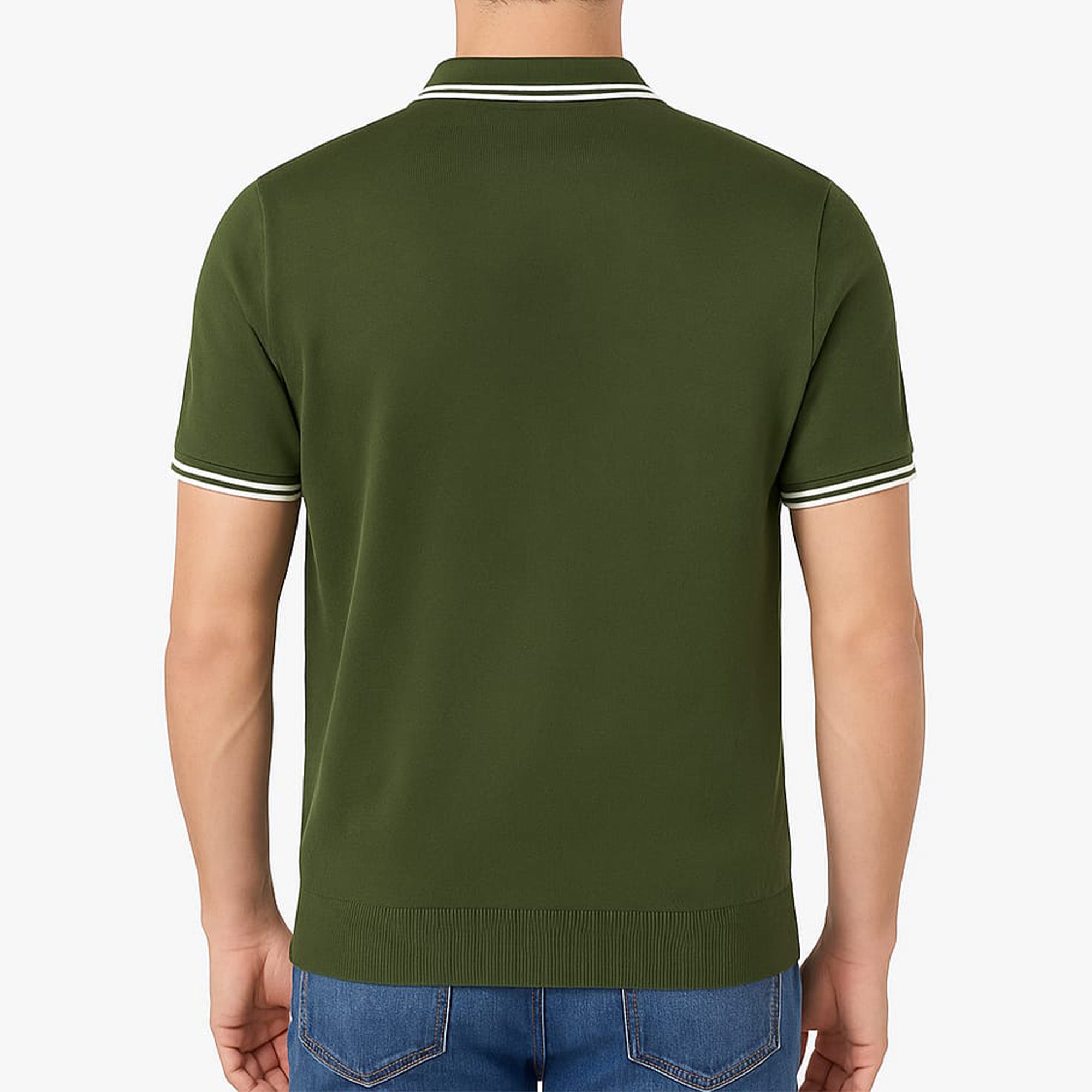 MK MENS LOGO SHORT SLEEVE COTTON POLO SHIRT GREEN