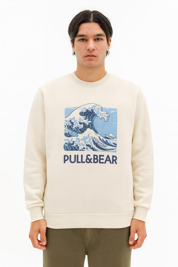 P&B Round Neck Basic Sweat Shirt Beige