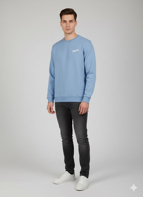 P&B Round Neck Basic Sweat Shirt Sky Blue