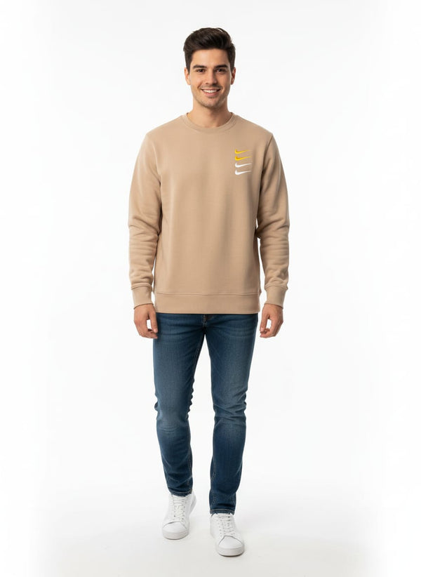 NK Men's Four Tick Style SweatShirt Beige