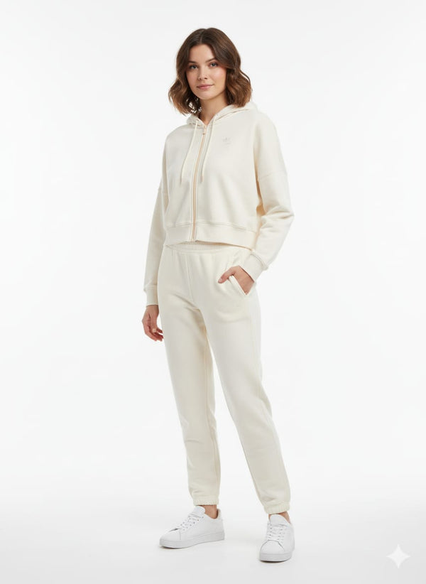 AD Women Short Length Hoodie Off White