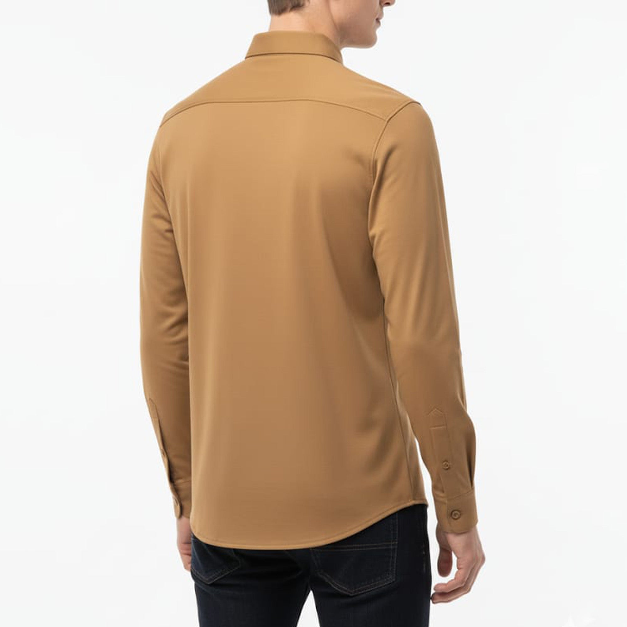Lacoste Plain Button Down Shirt Brown color