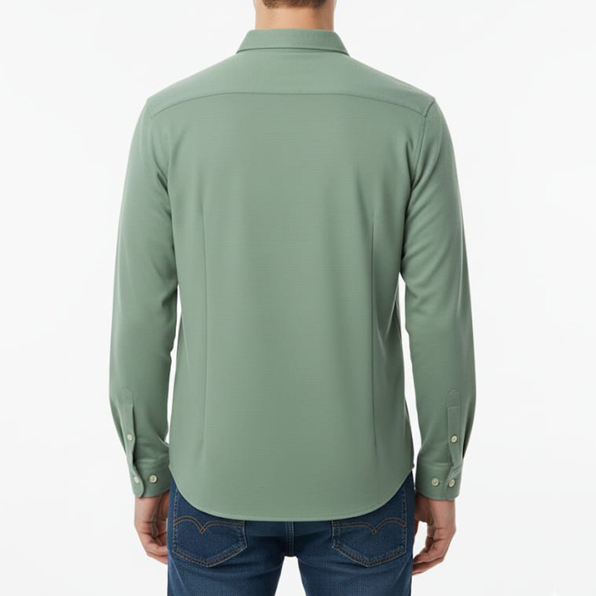 Lacoste Plain Button Down Shirt Green color