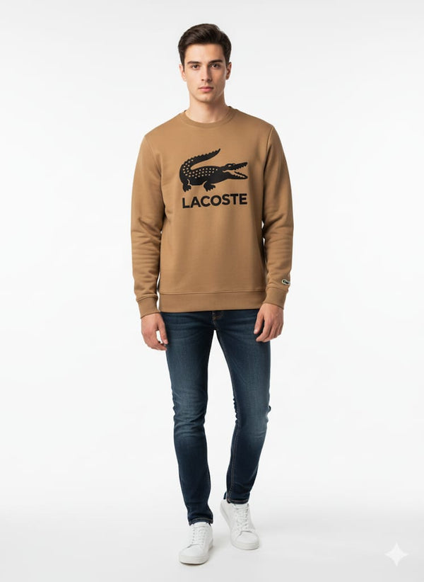 LCT - Printed Logo Fleece Crew Neck Sweatshirt (Camel)