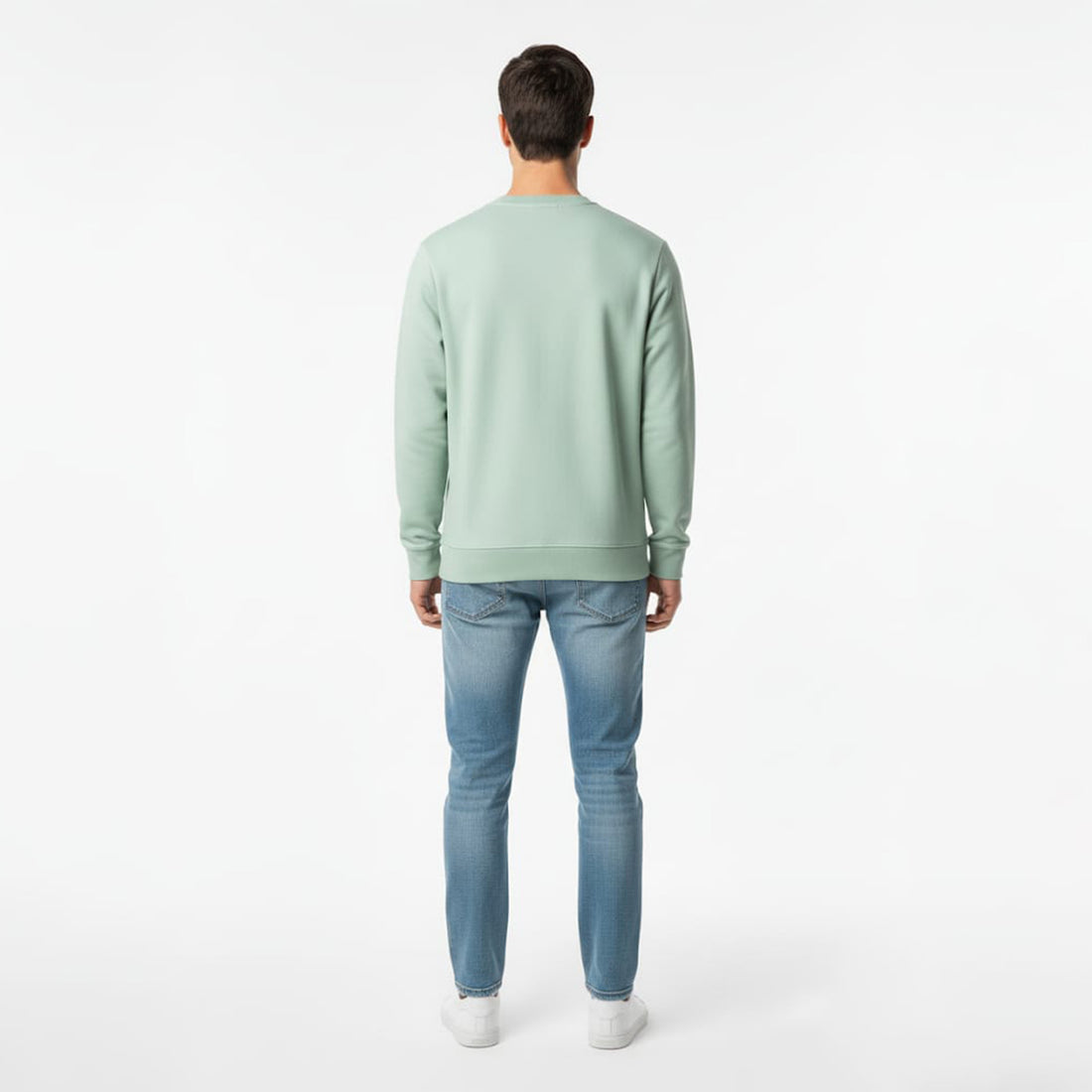 Lacoste - Printed Logo Fleece Crew Neck Sweatshirt (Sea Green)
