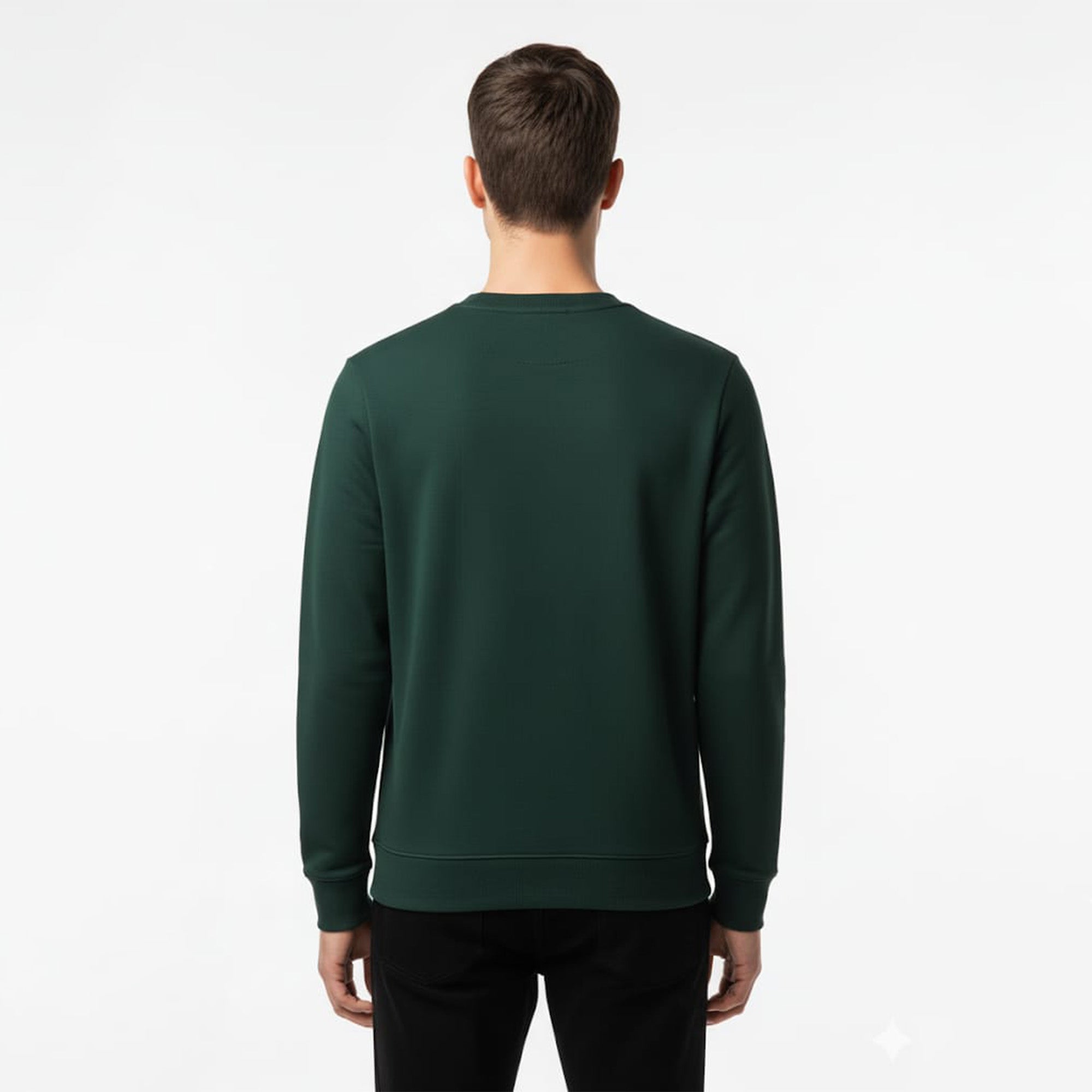 Lacoste Printed Logo Fleece Crew Neck Sweatshirt (Green)
