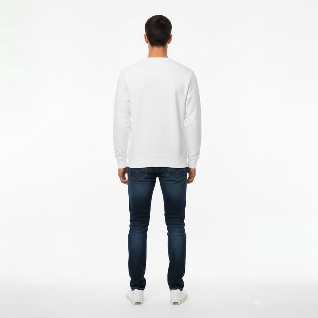 AE  Men White Embroidery Logo Sweatshirt