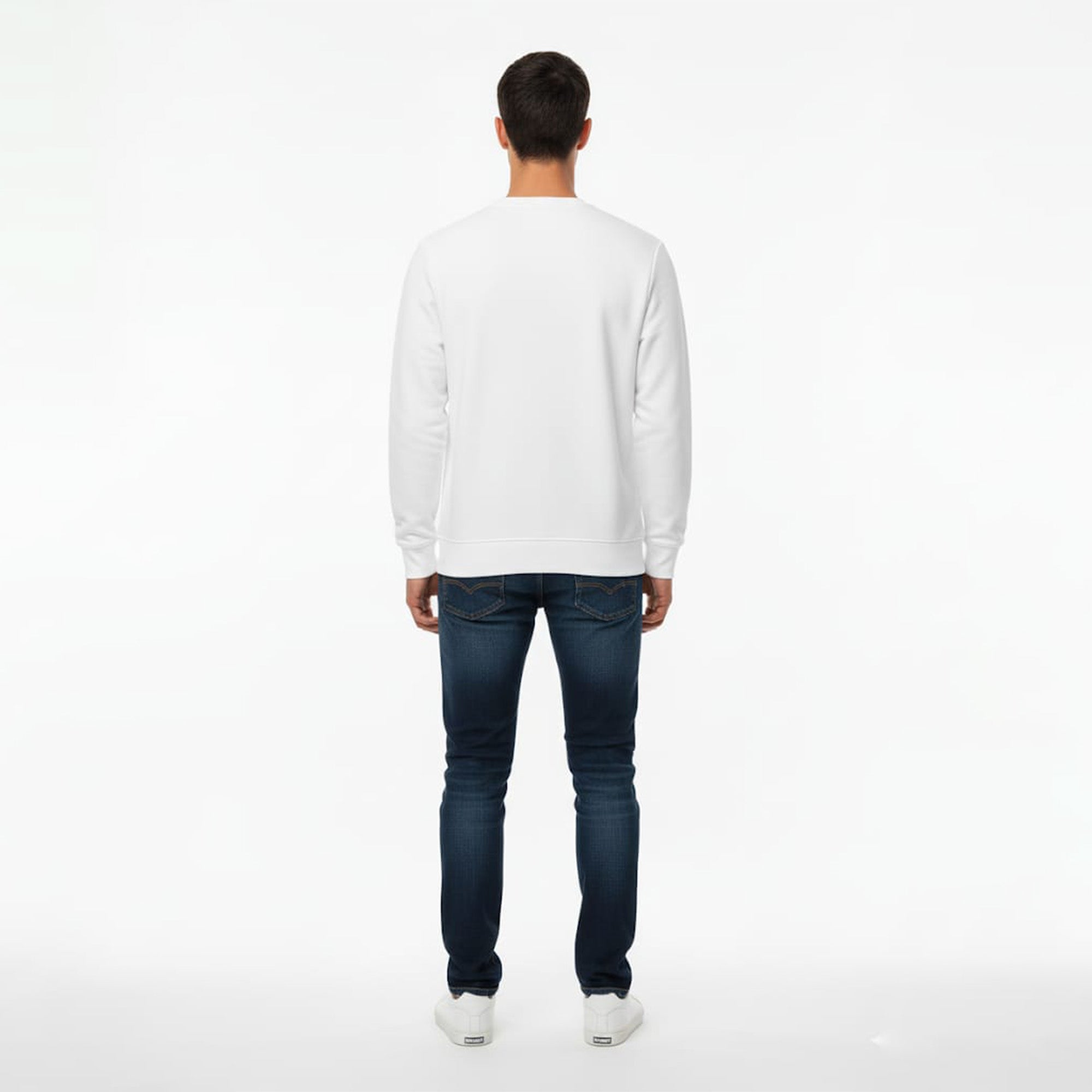 Armani Exchange Men White Embroidery Logo Sweatshirt