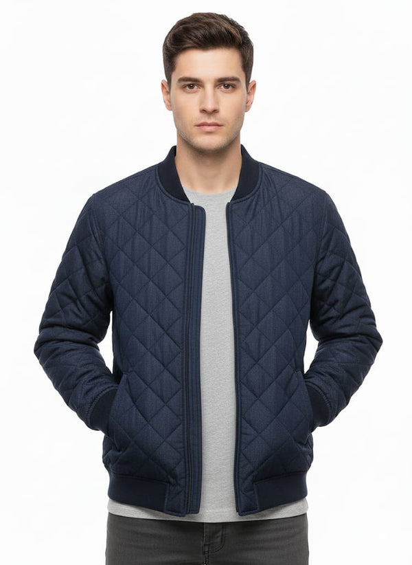 ZR QUILTED NAVY BOMBER JACKET