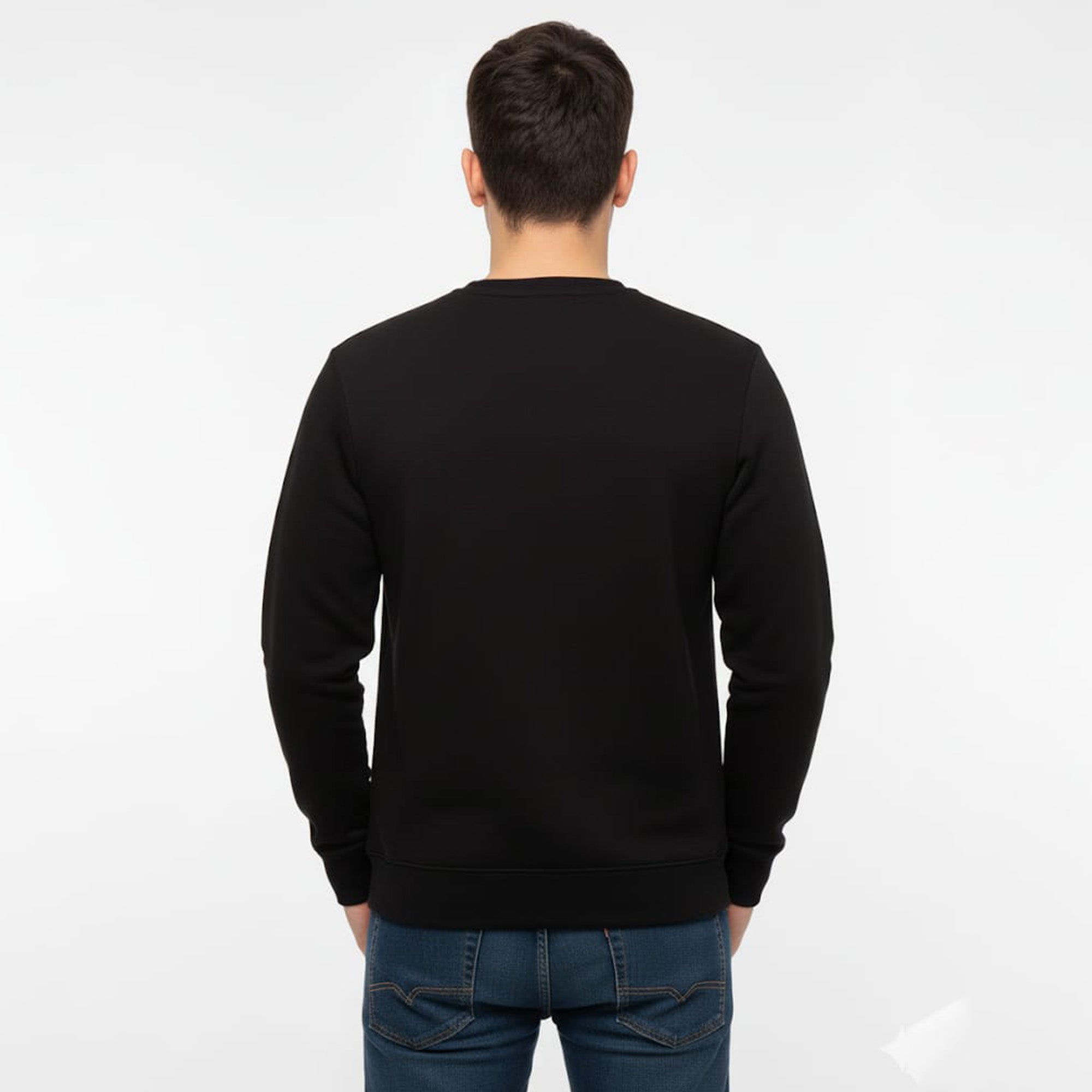 Armani Exchange Men Black Embroidery Logo Sweatshirt