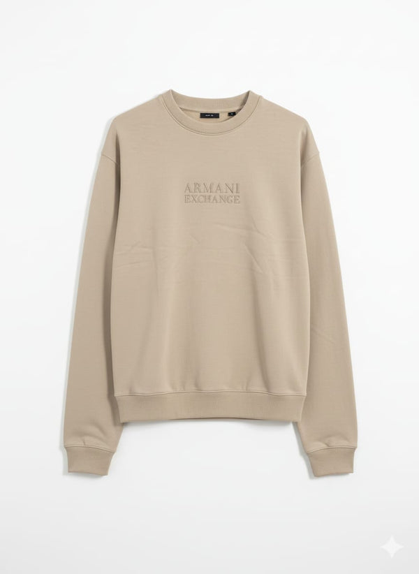 A&E Linear Logo Sweatshirt in Beige