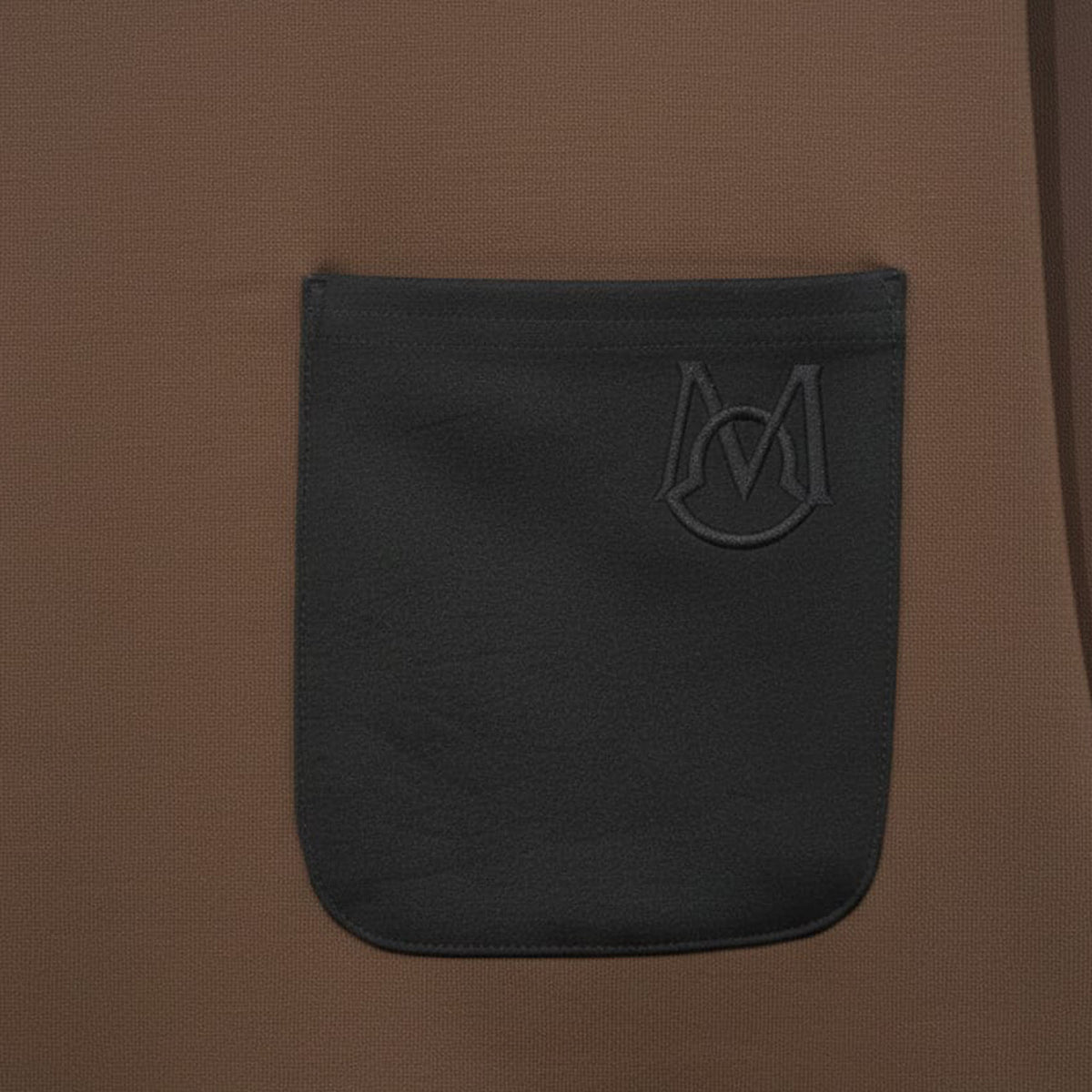 Moncler Cotton Fleece Sweatshirt with Suede Pocket Brown