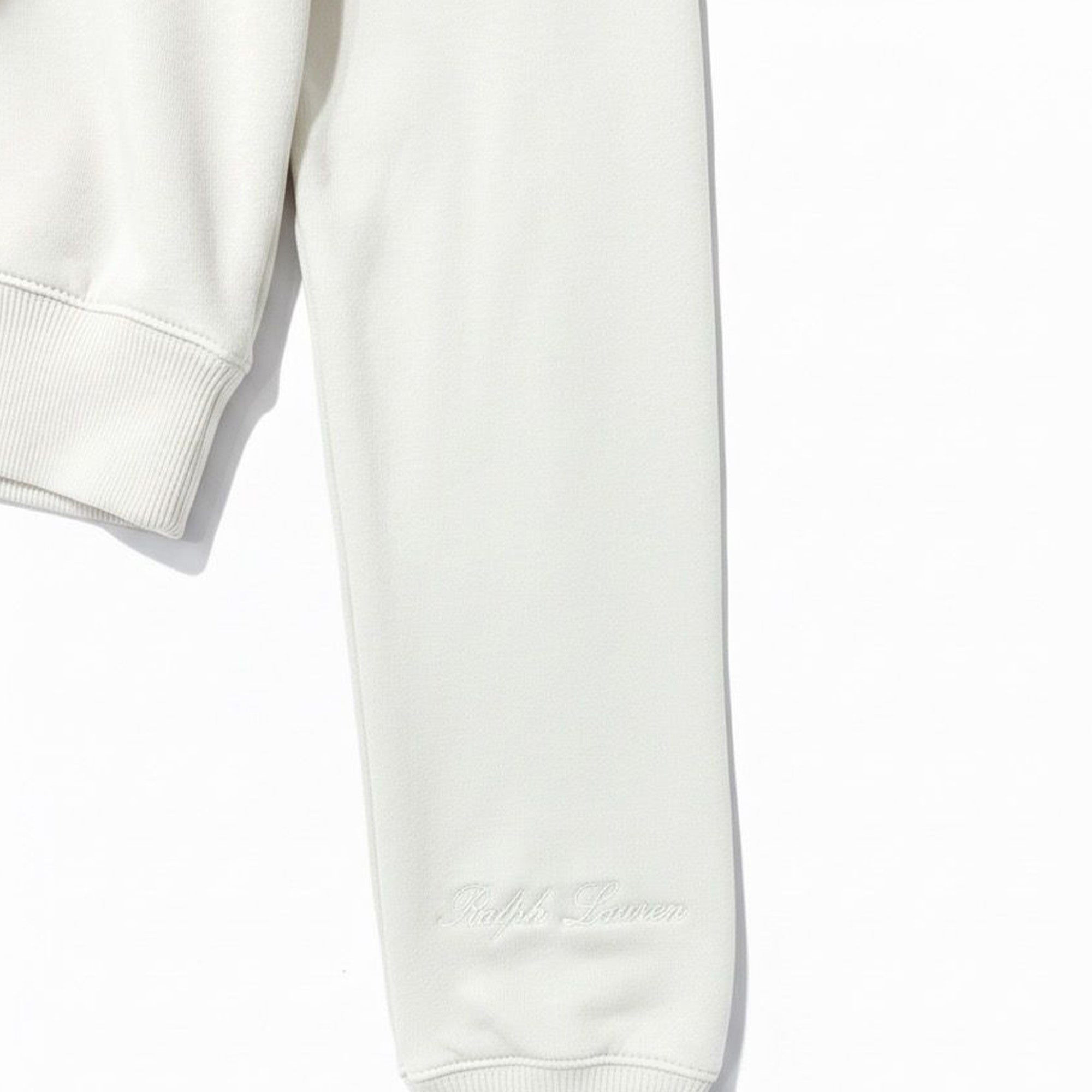 Ralph Lauren Premium Embroided Patch Bear Hoodie White