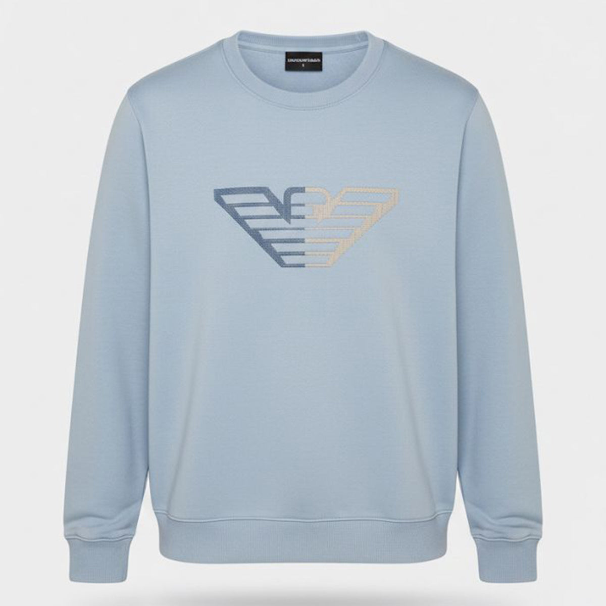 Armani Exchange Sky Blue Sweatshirt With Center Logo