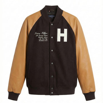 Tommy Hilfiger Mens MIX MEDIA VARSITY - Bomber Jacket in Black