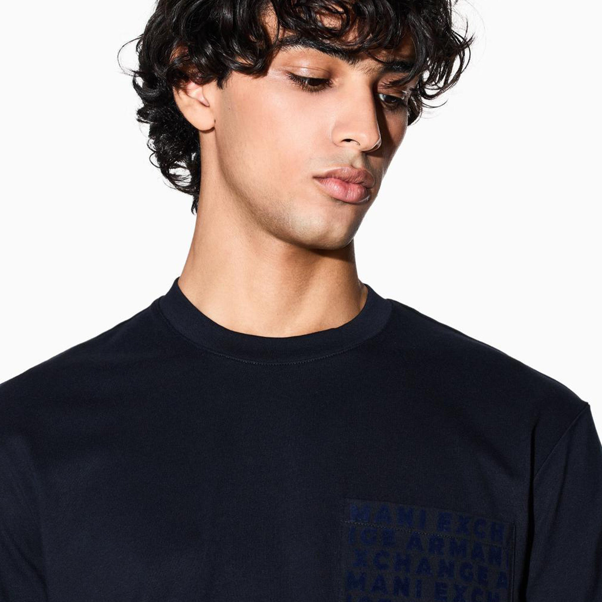 Armani Exchange Men's Pocket embroidery designs Navy Blue