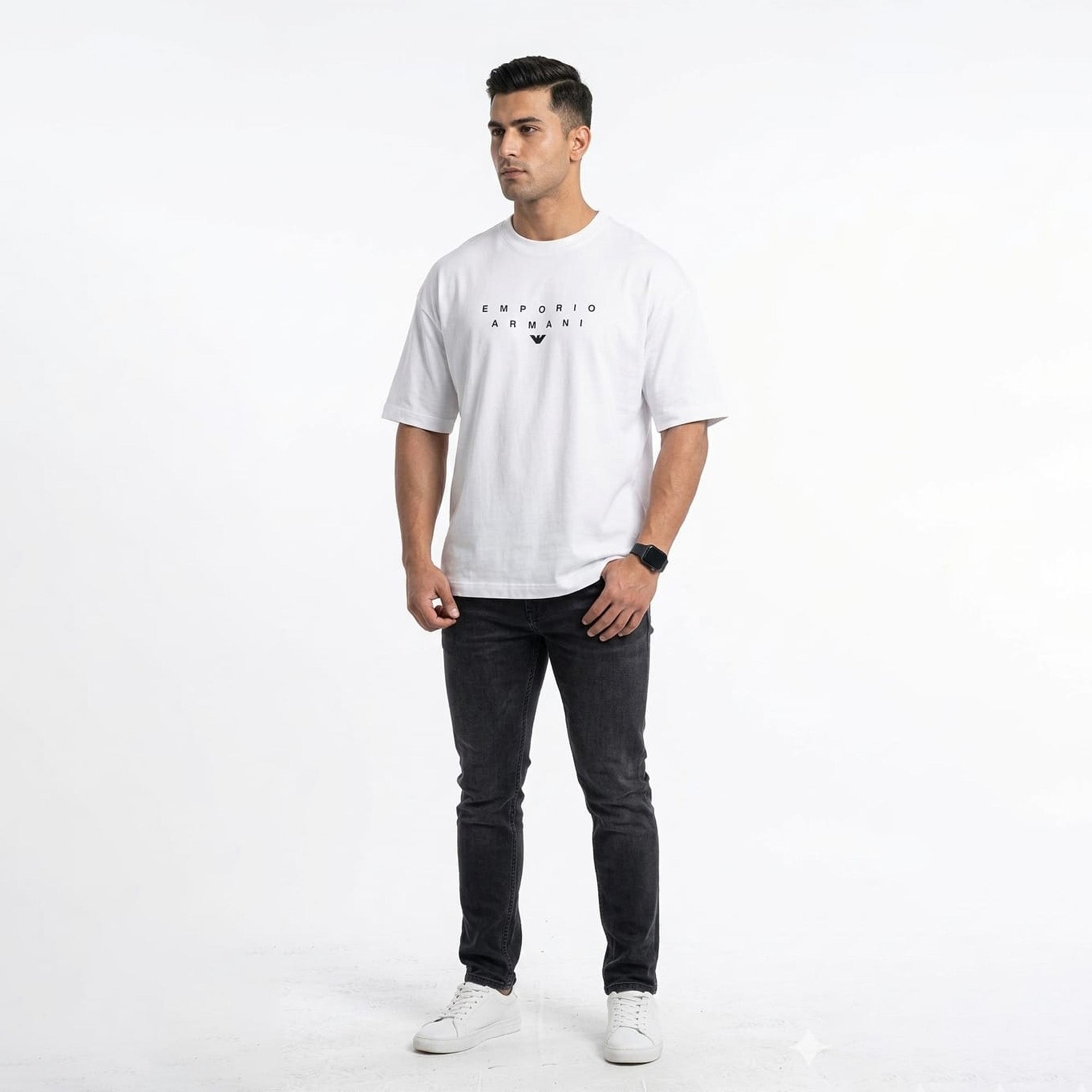 Armani Exchange  Men's logo-embroidered T-Shirt White