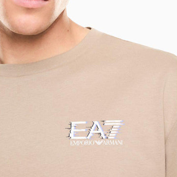EA Men's EA7 Logo T-Shirt in Beige