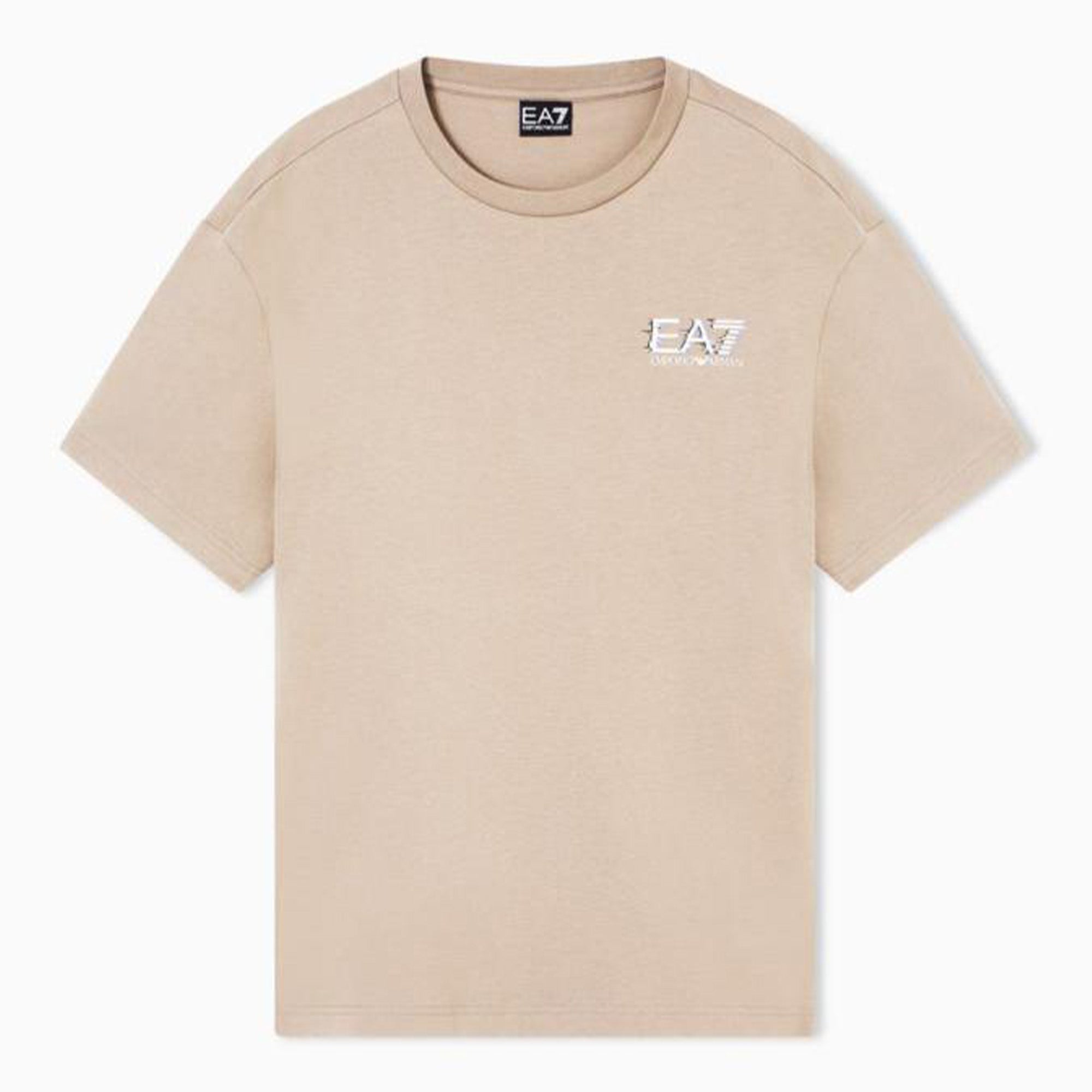EA Men's EA7 Logo T-Shirt in Beige