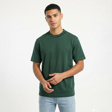 Lacoste Stretch piqué stripe collar t-shirt Green