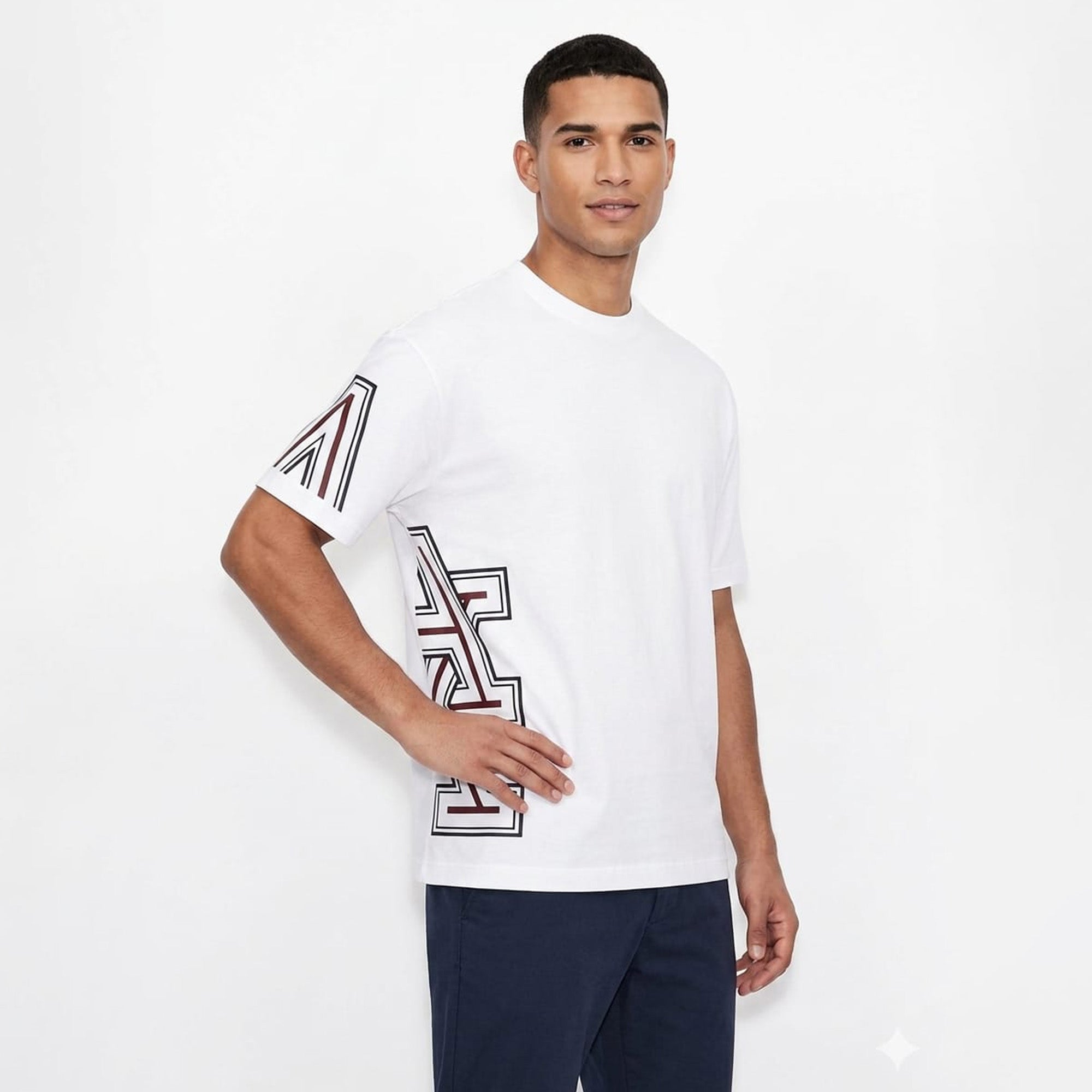 A/X Men`s Side PrintT-shirt  White
