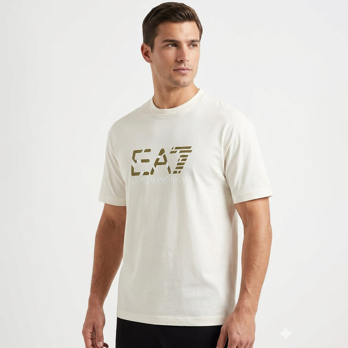 EA7 TRAIN PREMIUM LABEL SPECIAL LOGO UNISEX Print Tee Beige
