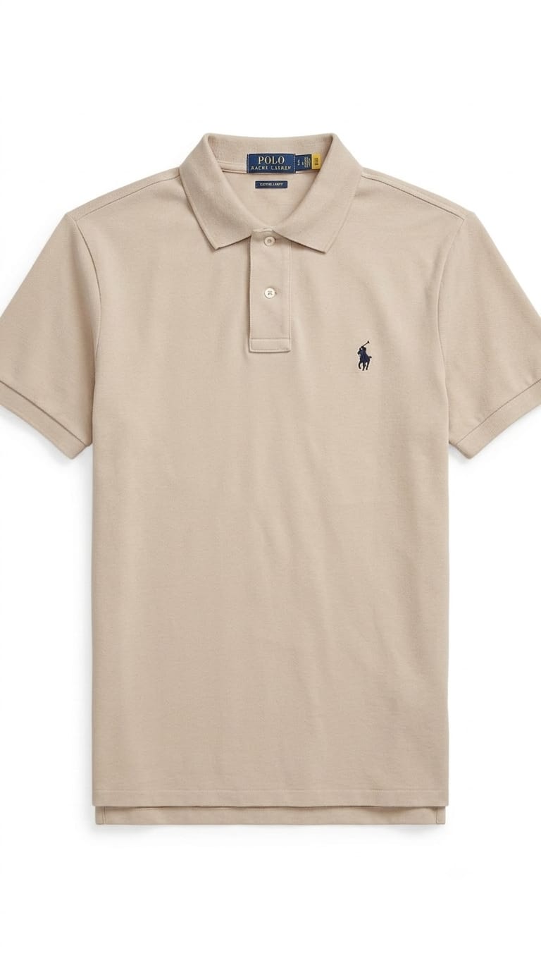 Ralph Lauren Beige/Block Logo Polo Shirt