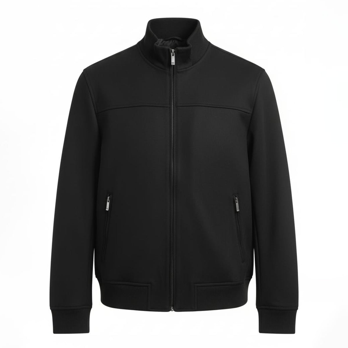 Massimo Dutti Mattel Zip Suede Jacket (Black)