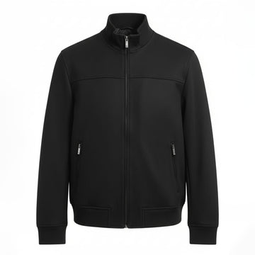 Massimo Dutti Mattel Zip Suede Jacket (Black)