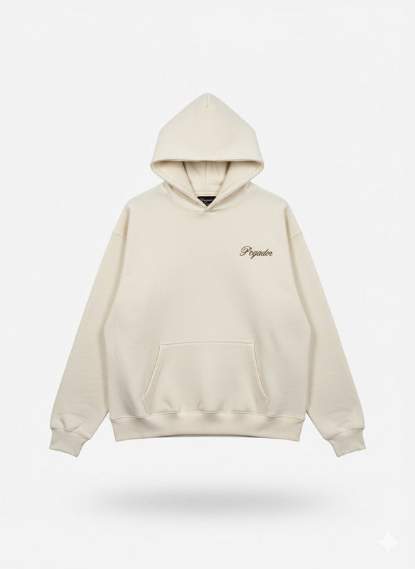 PGDOR Logo Oversized Cream Hoodie