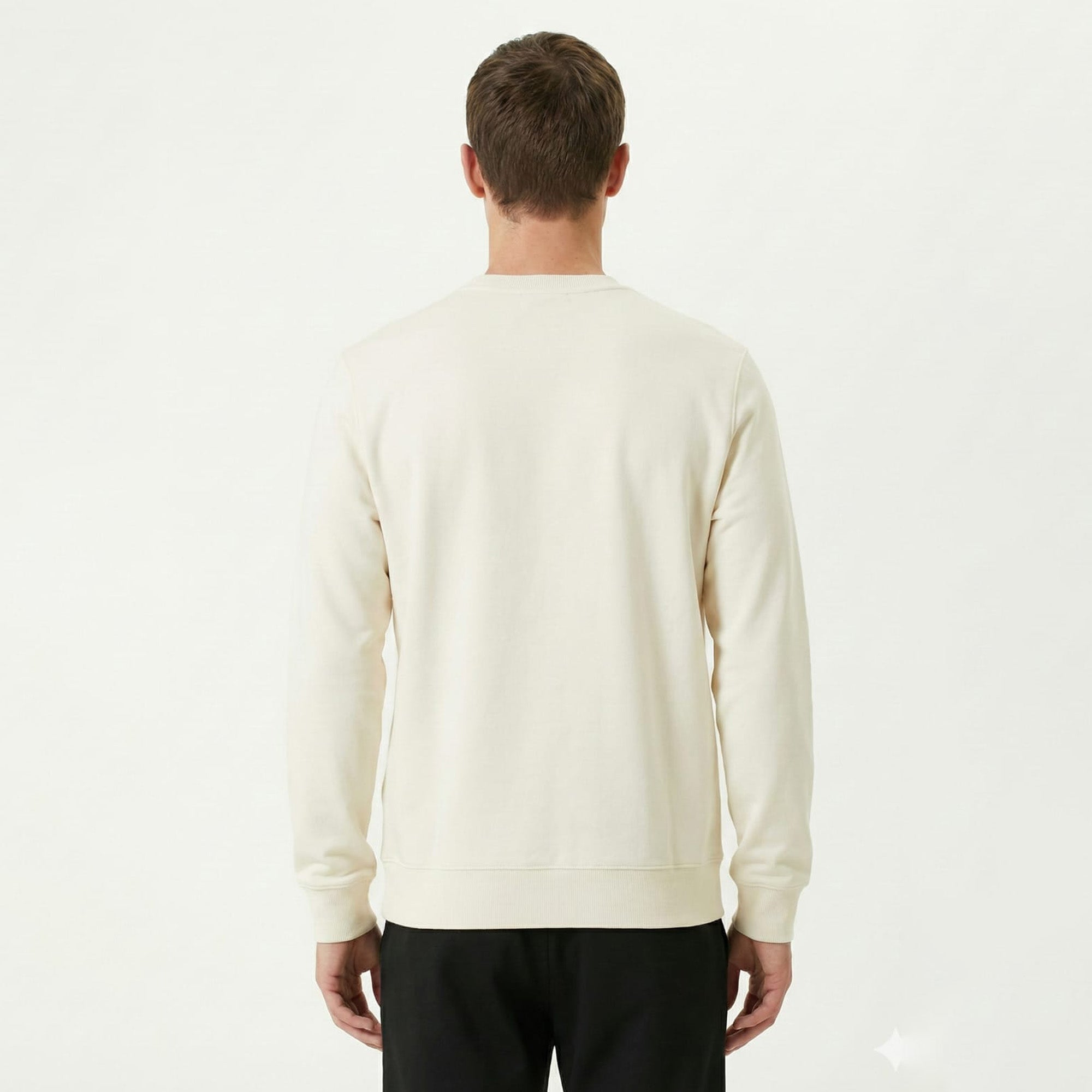 Moncler Cotton Fleec Sweatshirt with Suede Pocket Beige
