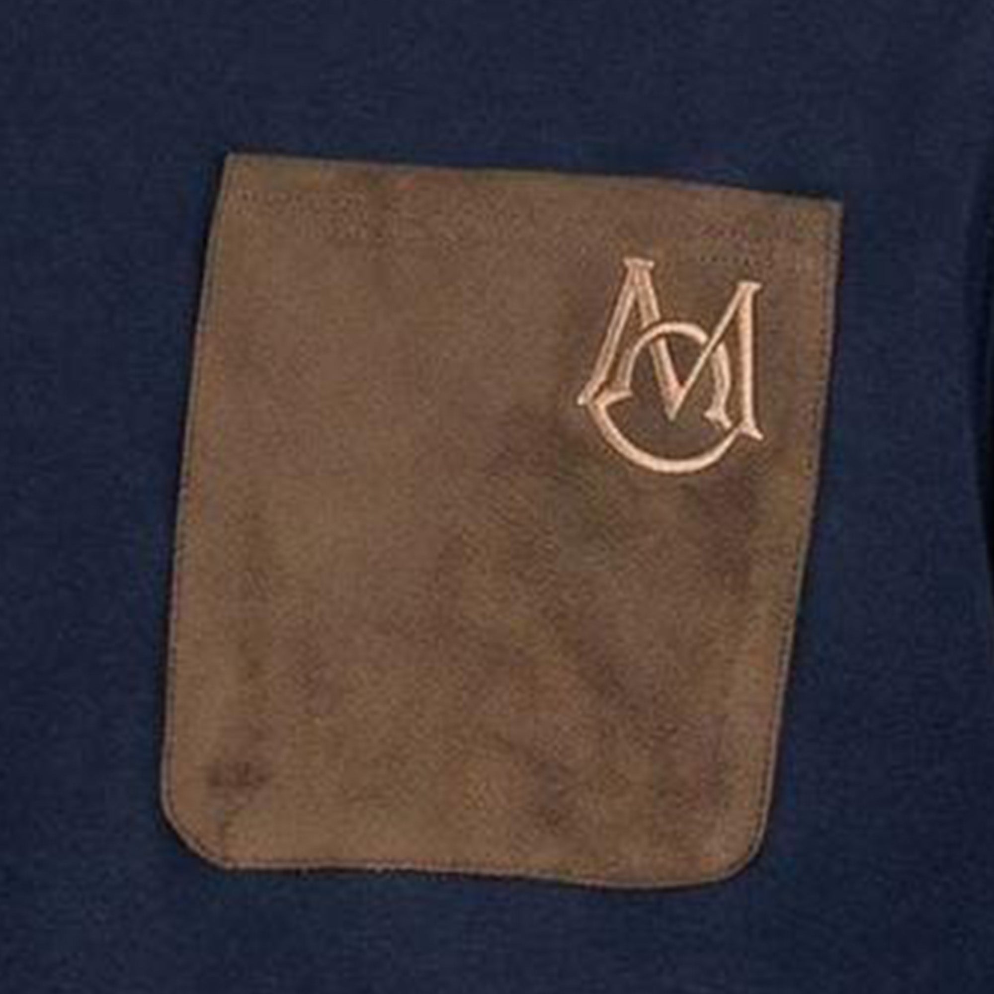 Moncler Cotton Fleece Sweatshirt with Pocket Navy Blue