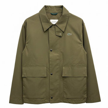 Lacoste Light Weight Short Parka Jacket W/Pockets Olive Green