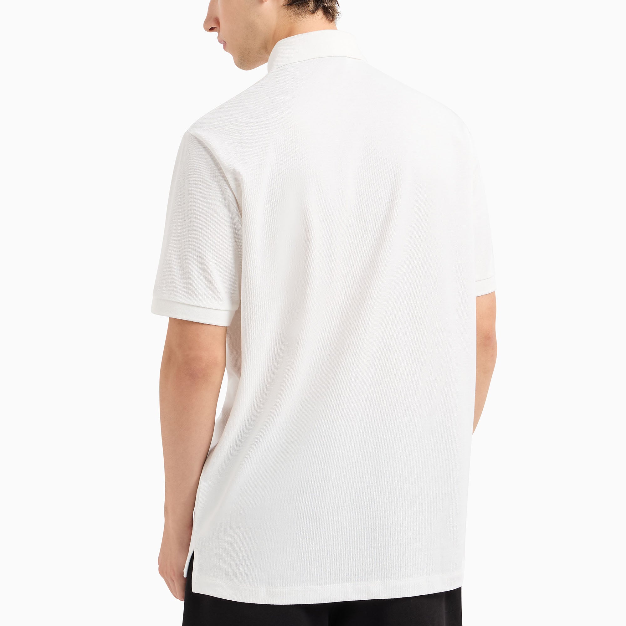 Short-sleeved cotton polo with pocket
