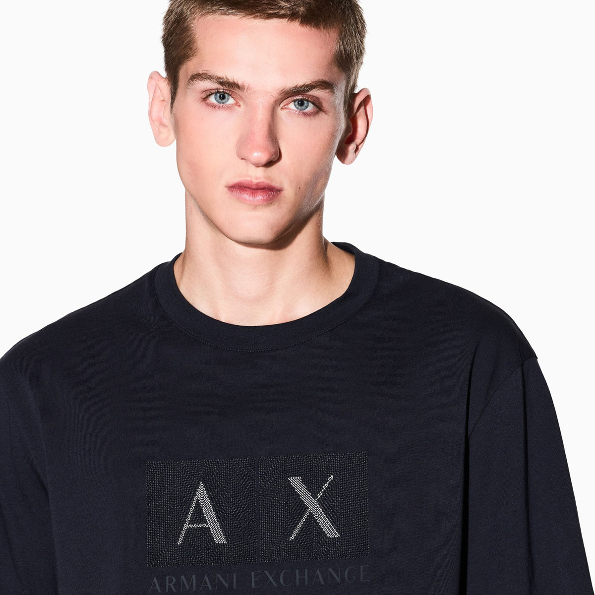 Armani Exchange Regular T-shirt with logo Navy Blue