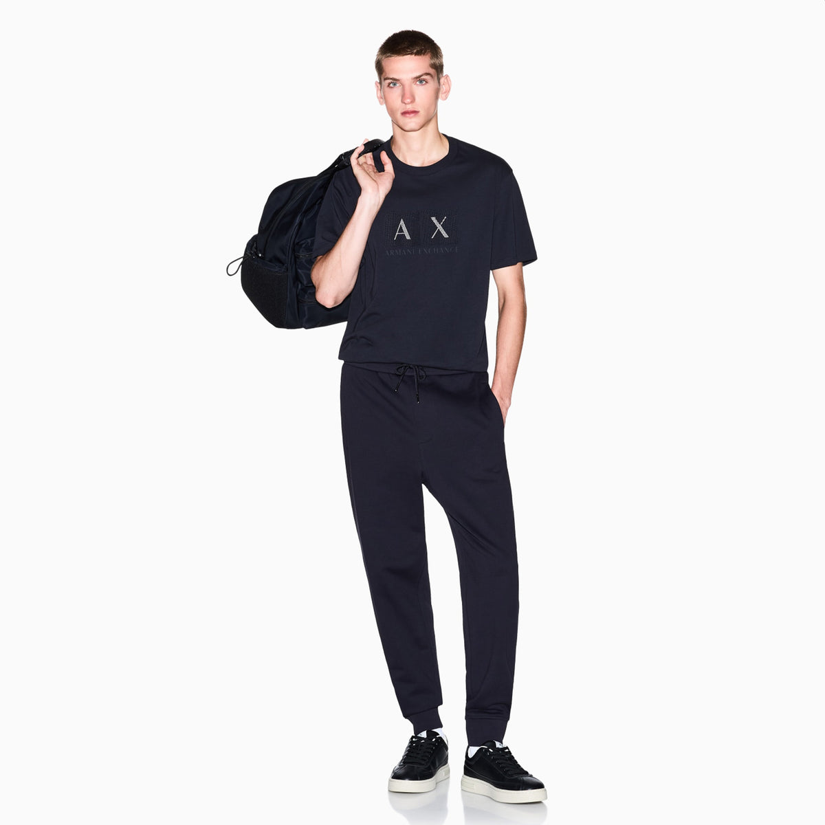 Armani Exchange Regular T-shirt with logo Navy Blue