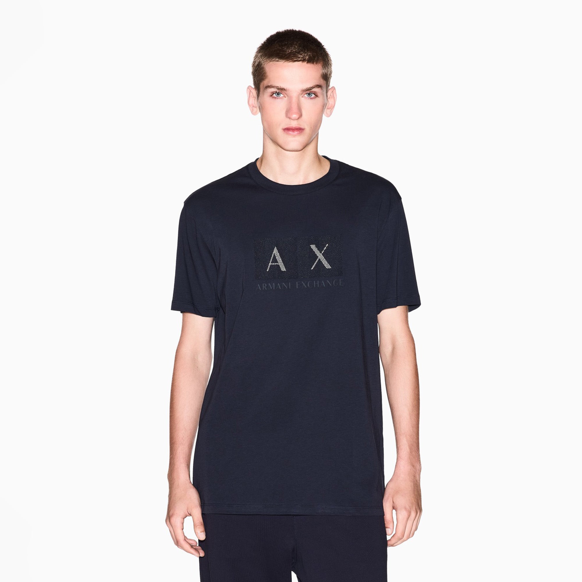 Armani Exchange Regular T-shirt with logo Navy Blue