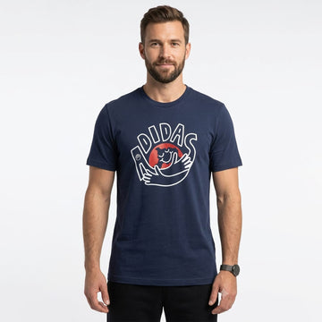 Adidas Men  Printed T Shirt Navy