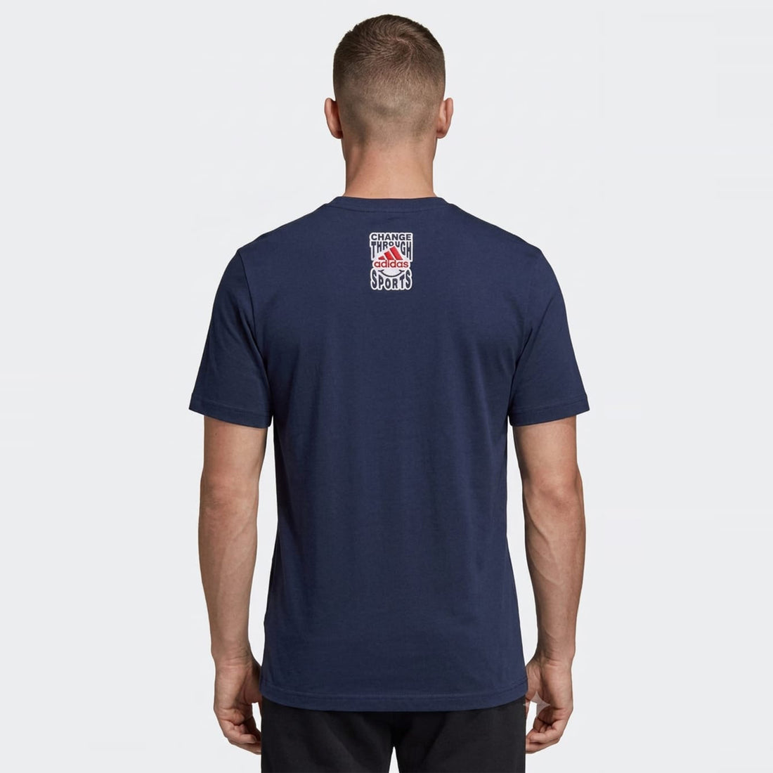 Adidas Men  Printed T Shirt Navy