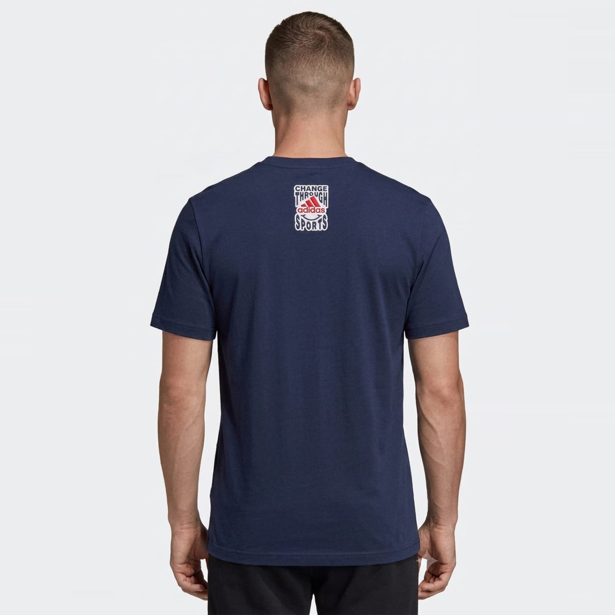 Adidas Men  Printed T Shirt Navy