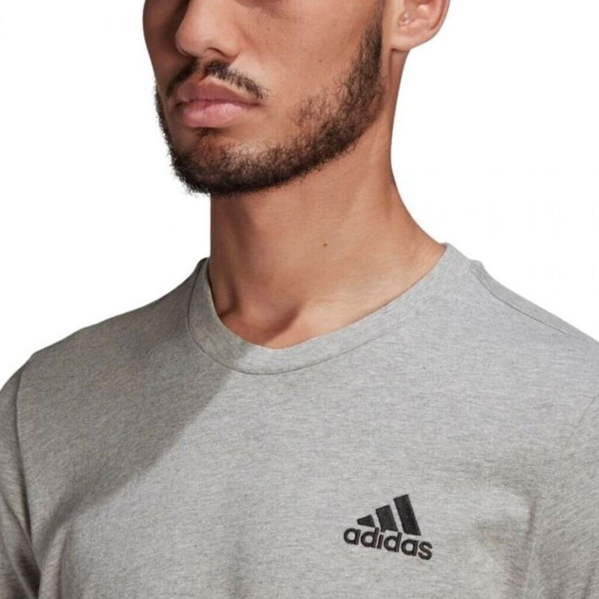 Adidas Essentials Embroidered Small Logo Tee Grey Heather