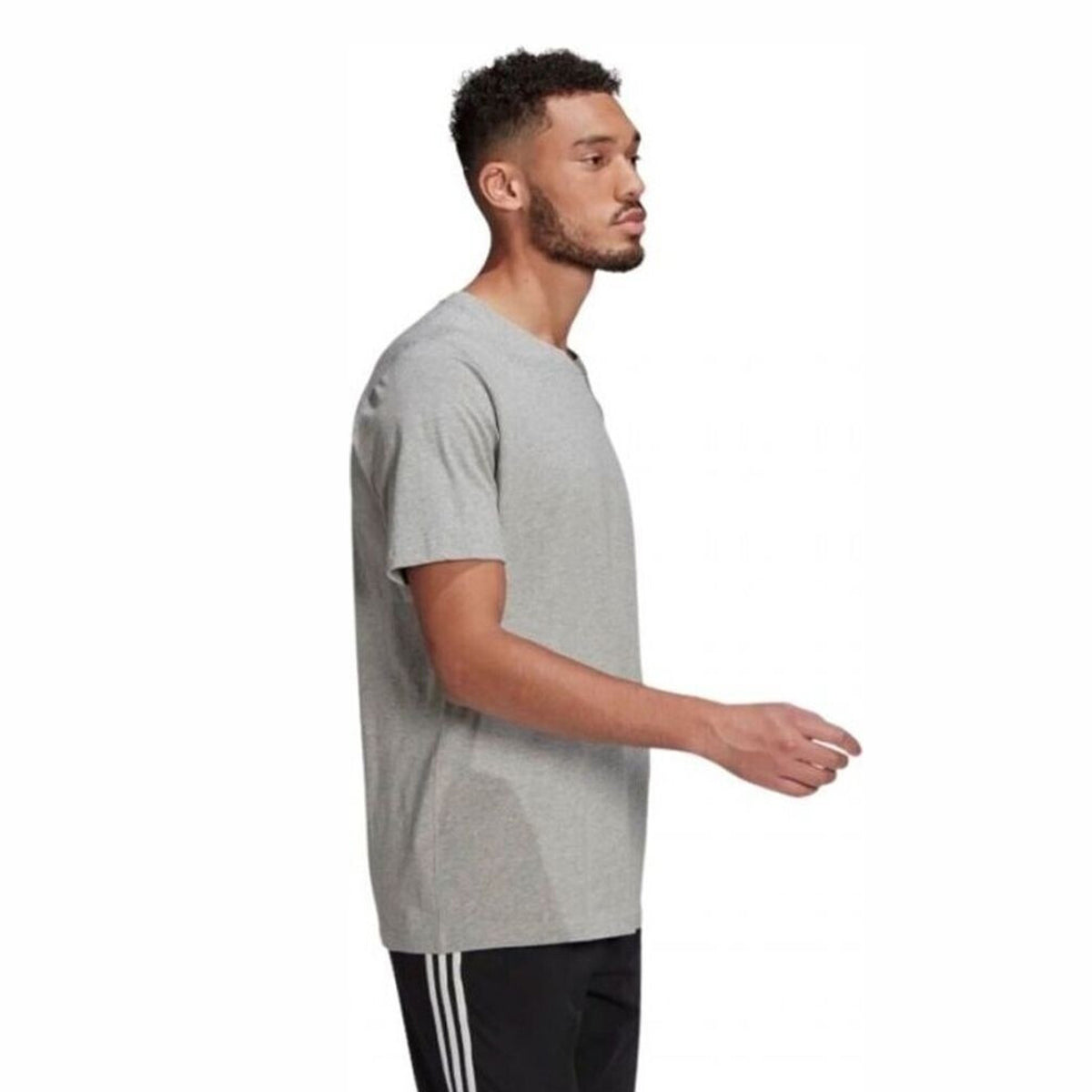Adidas Essentials Embroidered Small Logo Tee Grey Heather