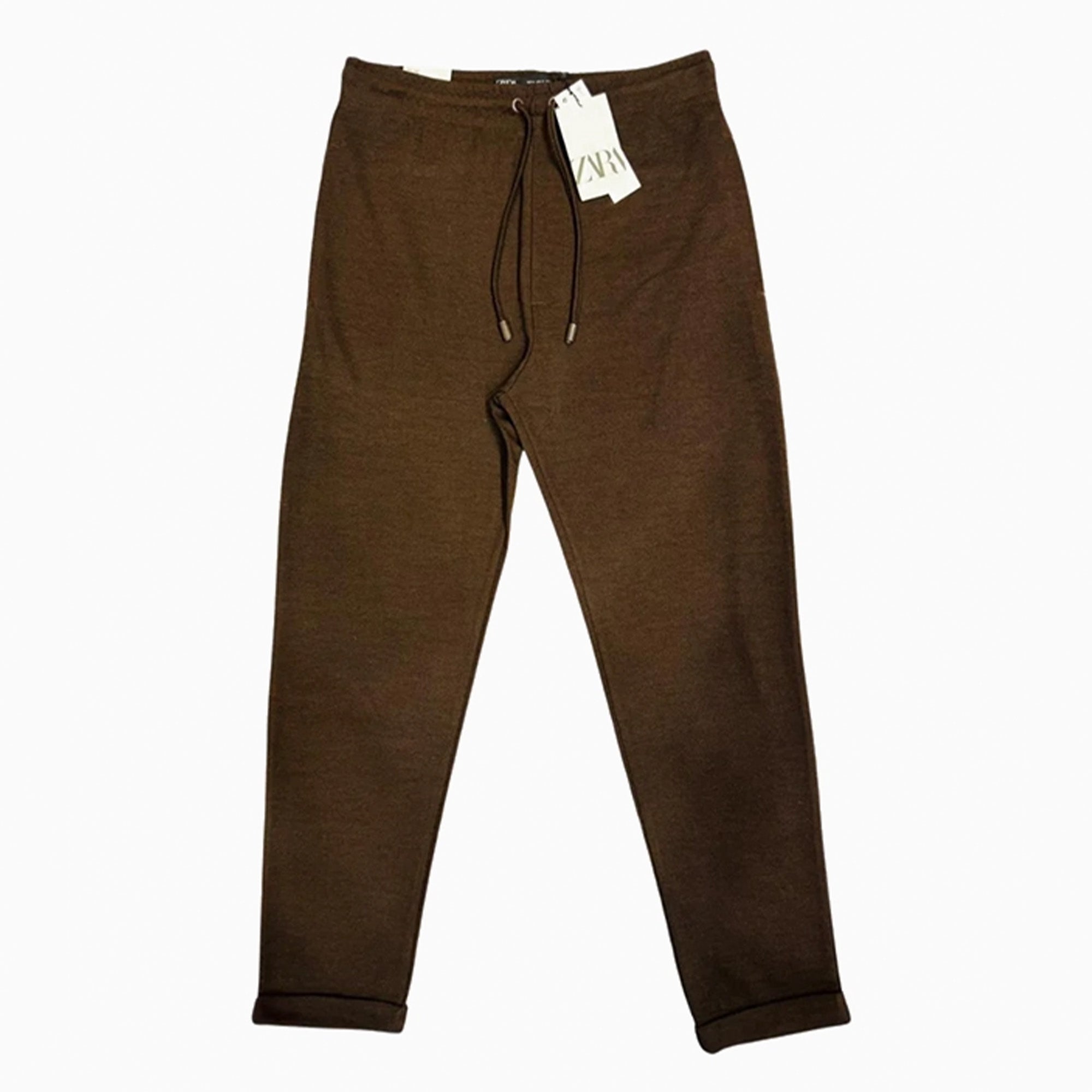 Zara Chocolate Brown Jogger Waist Trouser