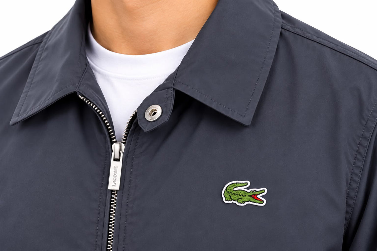 Lacoste Men`s zip-Up Harrington Jacket Charcoal Grey