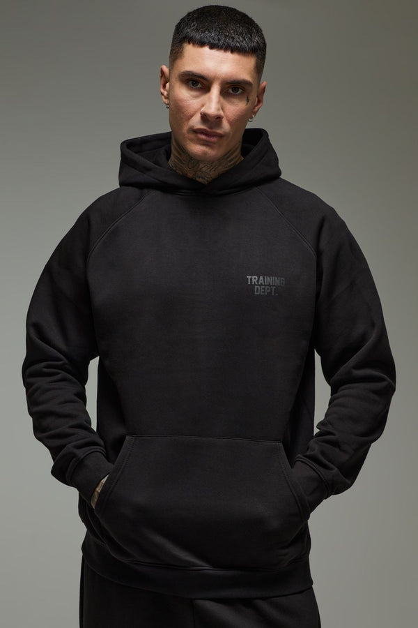 Bohoo Man Training Dept Boxy Embossed Hoodie