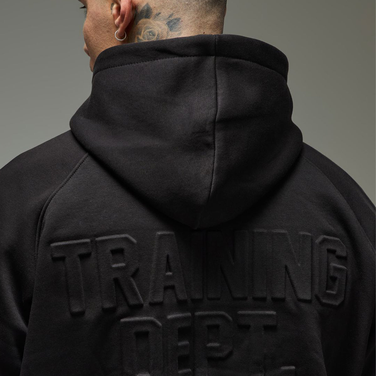 Bohoo Man Training Dept Boxy Embossed Hoodie