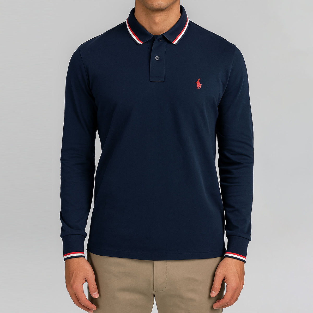 Ralph Lauren Full Sleeve Navy Blue Polo