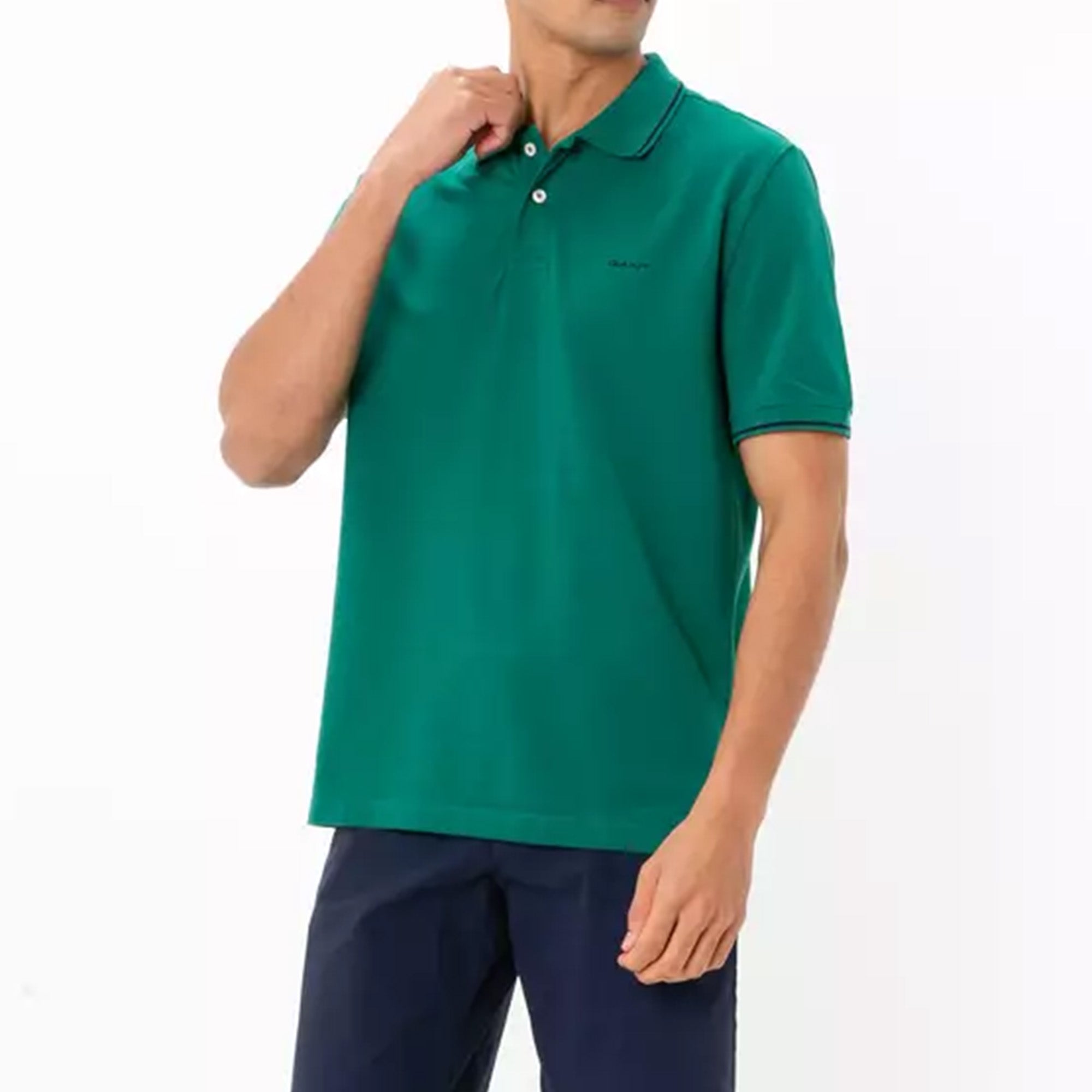 GANT Tipped Piqué Green Slim Fit Polo Shirt