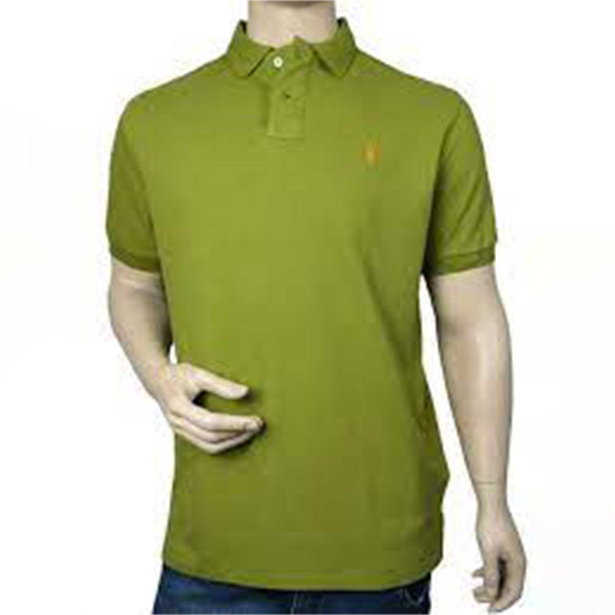 Ralph Lauren Green/Orange Logo Iconic Mash Polo