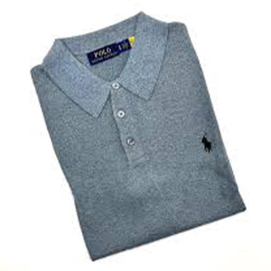 Polo Ralph Lauren Cotton Knit Polo – Melange Zinc Grey